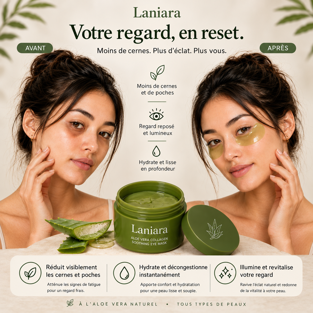Patchs Yeux Collagène à l'Aloe Vera